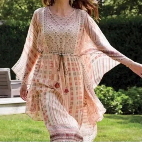 NWT Soft Surroundings Terra Fresca Midi Caftan Dress Size S - Picture 2 of 9